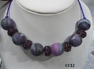 Collier fimo et strass