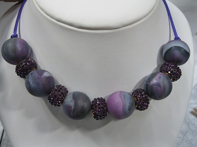 Collier fimo et strass