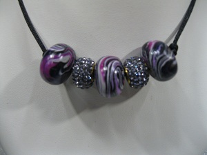 Collier fimo et strass